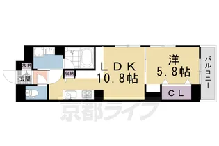 シャーメゾン 伏見桃山【402号室】の間取り
