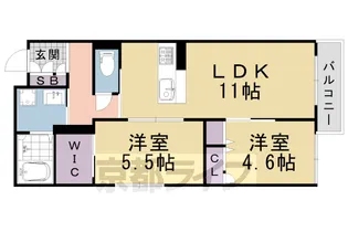 シャーメゾン桂川【302号室】の間取り