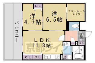 2SLDKの間取り画像