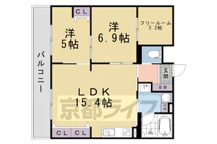 2SLDKの間取り画像