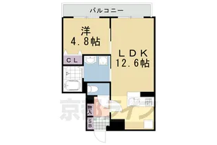クラルテ桂川【2階】の間取り