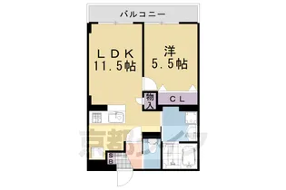 クラルテ桂川【206号室】の間取り