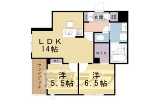 シャンヴェール松ヶ崎【105号室】の間取り