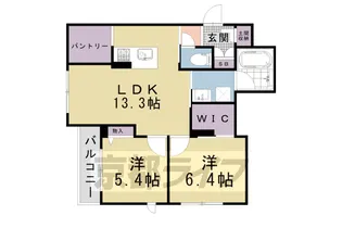 シャンヴェール松ヶ崎【205号室】の間取り