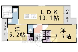 reve au−dela【301号室】の間取り