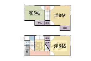 京都府京都市右京区梅ケ畑中田町【テラスハウス】の間取り