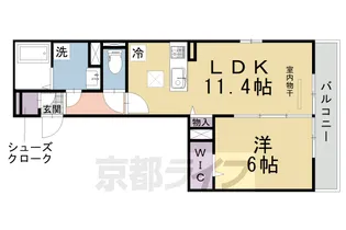 GRAMM御陵A荒木【1階】の間取り