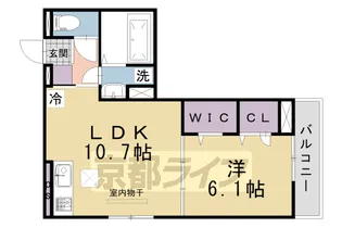 GRAMM御陵B荒木【1階】の間取り