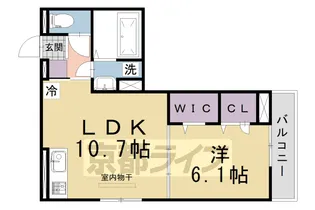 GRAMM御陵A荒木【2階】の間取り
