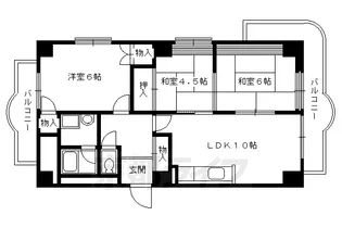 シャリマー西高瀬【9-D号室】の間取り