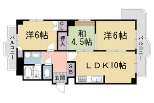 シャリマー西高瀬【9階】の間取り