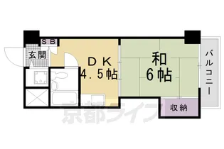 コスモSt河原町【805号室】の間取り