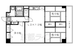 ビューテラス桂南【3階】の間取り