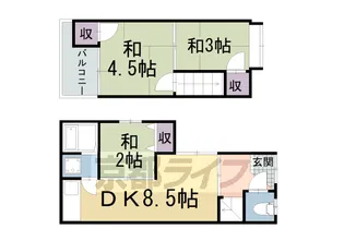 京都府京都市伏見区石田大山町【テラスハウス】の間取り