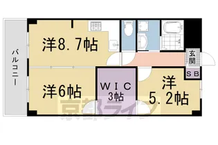 グランドール西大路【705号室】の間取り