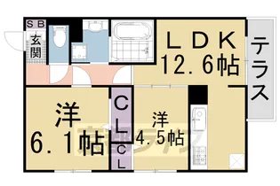 ラ・ヴィラ・パール・デュー【2階】の間取り