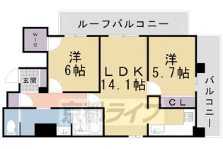 リーガル京都堀川中立売Ⅱ【403号室】の間取り