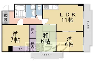 京都府京都市下京区中堂寺坊城町【マンション】の間取り
