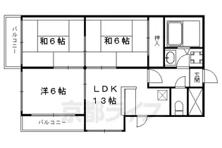 第45長栄シャルト五条【0301号室】の間取り