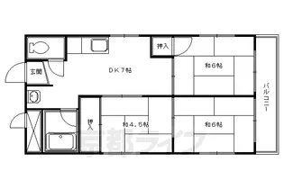 ハイツ油小路【401号室】の間取り
