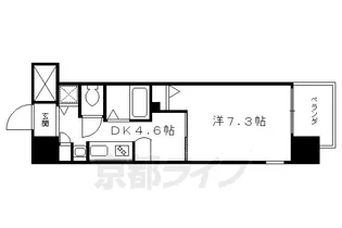 「エステムコート京都河原町プレジール」【5階】の間取り