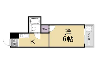 万里小路アベニュー【4-F号室】の間取り