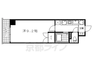 ヴィアーレ四条大宮【4階】の間取り