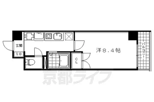 ヴィアーレ四条大宮【6階】の間取り
