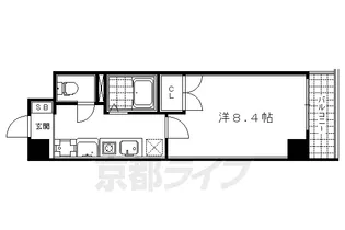 ヴィアーレ四条大宮【604号室】の間取り