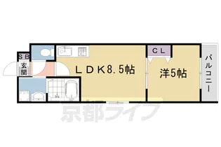 PRESTIGE京都二条【408号室】の間取り