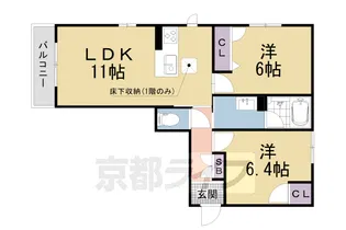 マイルストーンN山陵【203号室】の間取り