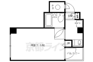 デトム・ワン四条大宮【302号室】の間取り