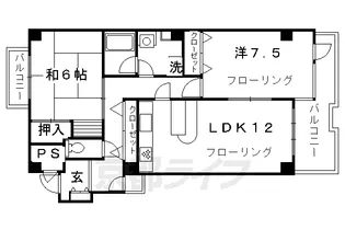 京都府京都市上京区亀屋町【マンション】の間取り