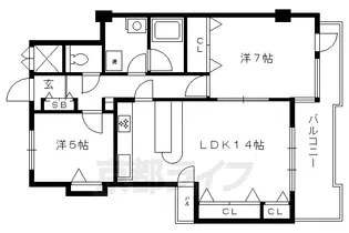 京都府京都市上京区亀屋町【マンション】の間取り