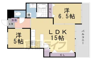御所西ロイヤルプラザ【302号室】の間取り