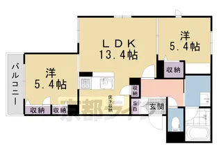 シャーメゾン室町御所西【101号室】の間取り