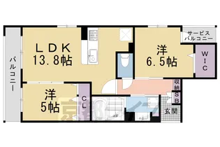 ベルフォーレ御所南【301号室】の間取り