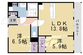京都府京都市中京区坂本町【マンション】の間取り