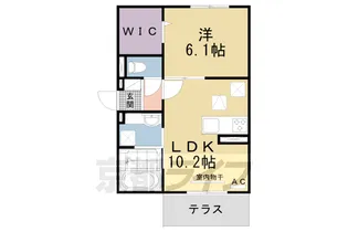 Rio西七条【1階】の間取り