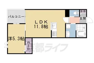 バセ・嵯峨嵐山【302号室】の間取り