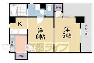 ライオンズマンション四条大宮【3階】の間取り