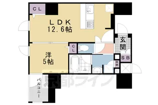 ボーパサージュ京都岡崎【302号室】の間取り