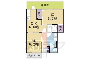 メゾンT.T. B棟【102号室】の間取り