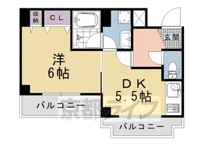 エイブル創久五条大宮【4階】の間取り