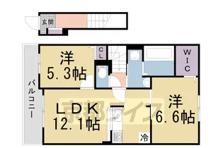 クール・ド・リリー【202号室】の間取り