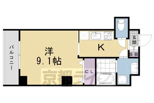 プランドール烏丸【202号室】の間取り