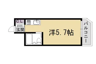 朝日プラザ高瀬川【1階】の間取り