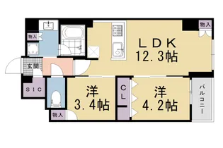 イニシア京都五条【1004号室】の間取り
