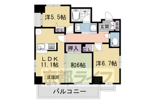 ライオンズマンション東洞院五条【403号室】の間取り