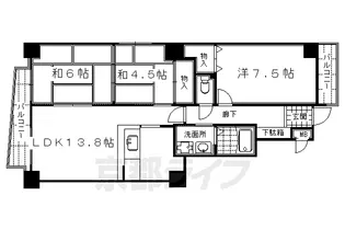 京都府京都市中京区堀川通四条上ル錦堀川町【マンション】の間取り